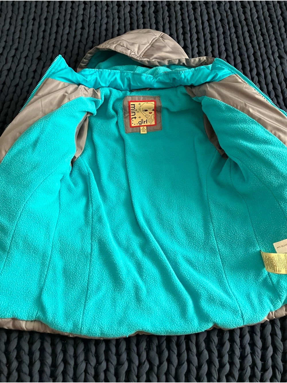 Kids Teal & Gray Winter Jacket - Picture 7 of 13